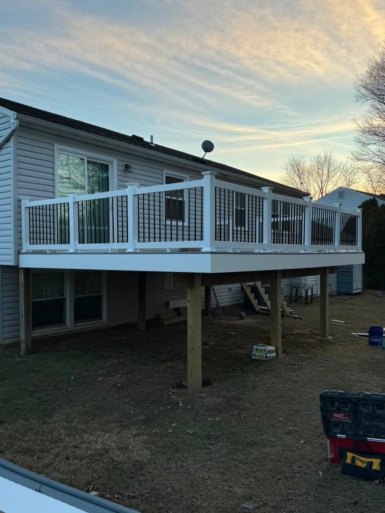 Deck with custom railing